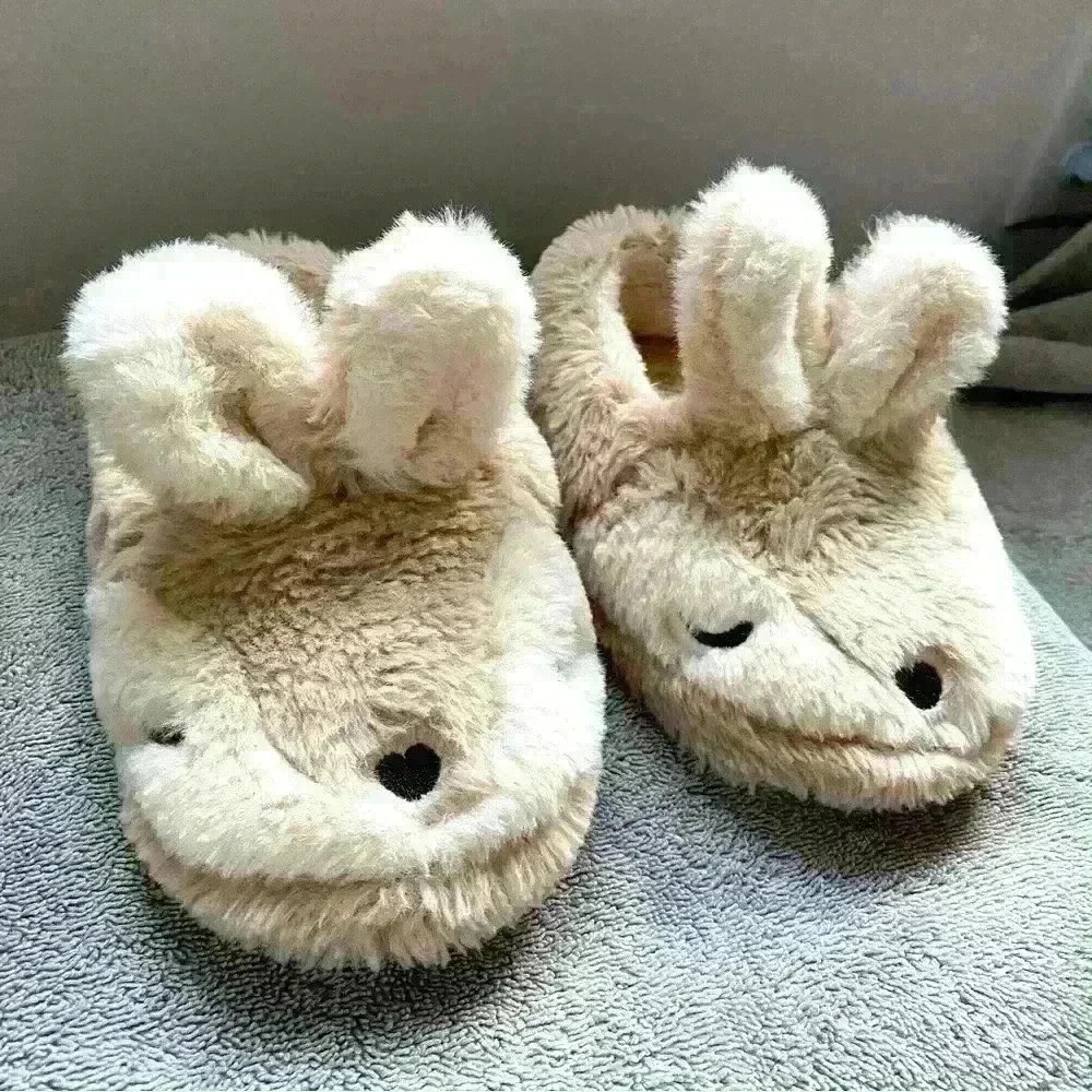 ZARA Kids Bunny Slippers Sz 28/29 US 11/11.5 Faux Fur Soft Warm Indoor Shoes